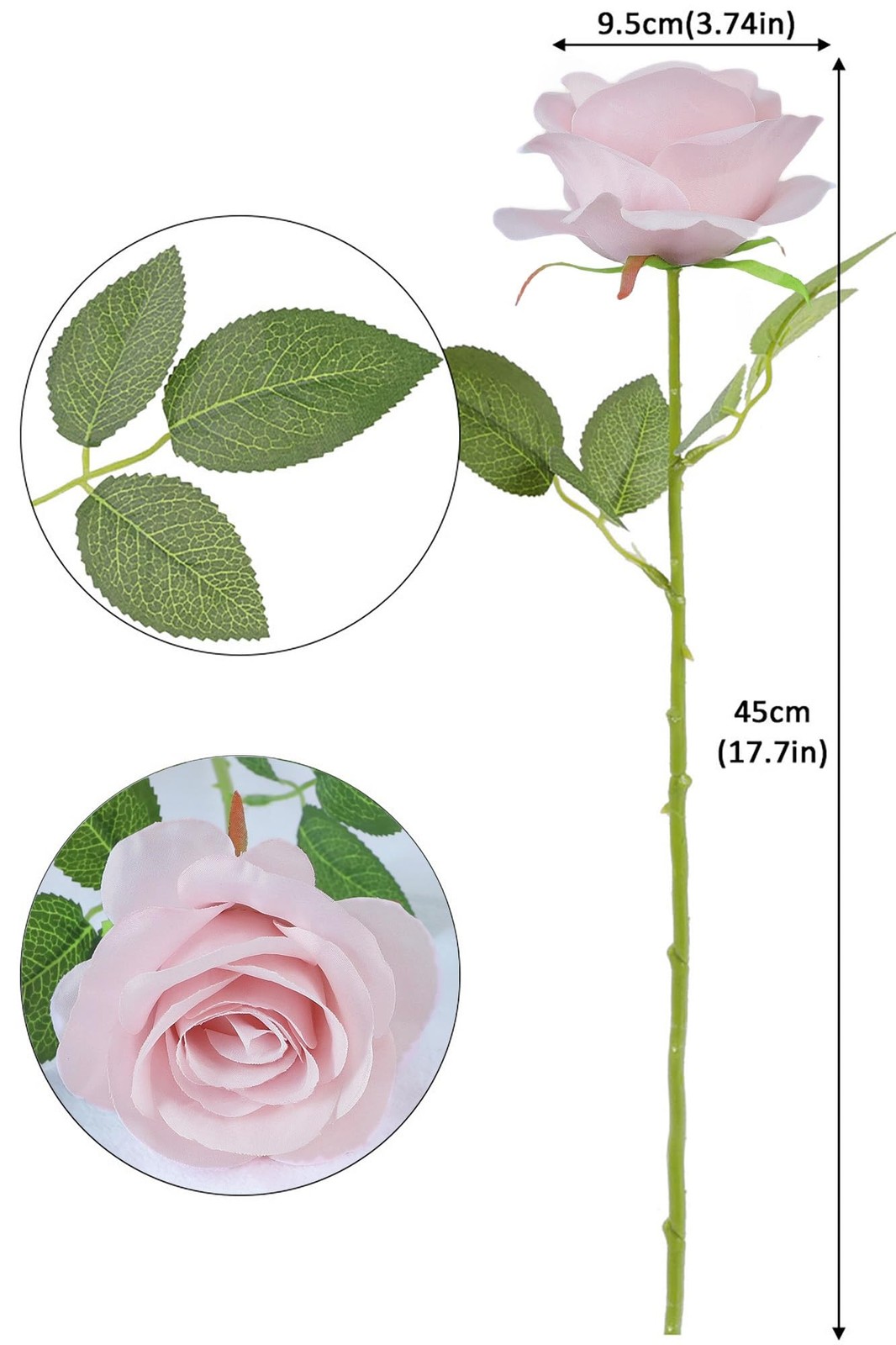 12pcs Roses Artificial Flowers Real Touch Fake Flowers with Long Stems Silk F…