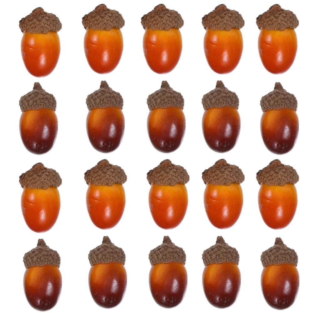 60 Pcs Acorn Bowl Filler Artificial Fruit Decor Mini Acorns Large