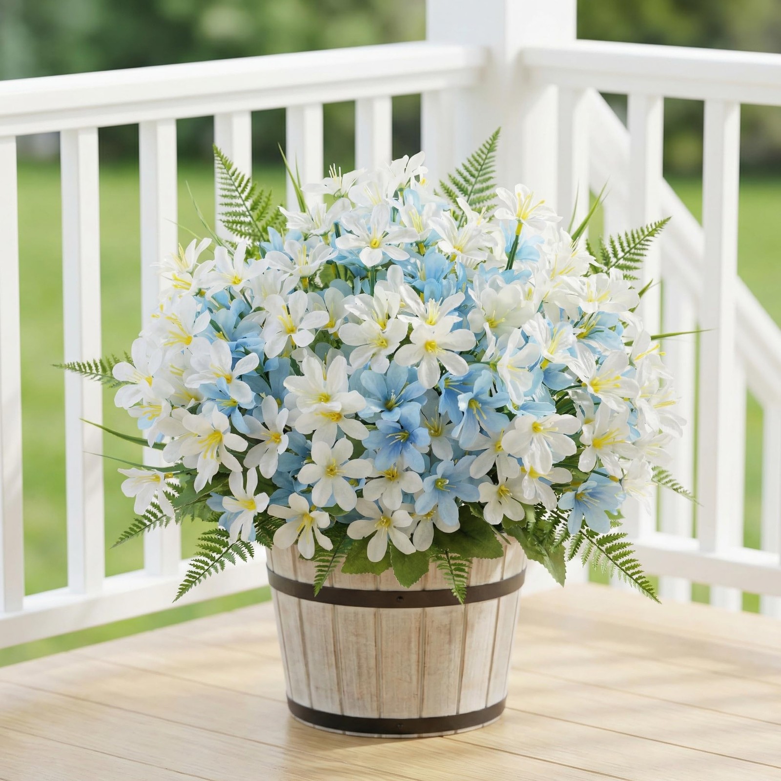 10 Bundles Artificial Lilies Silk Flowers for Front Door Outdoor, 200 Total H…