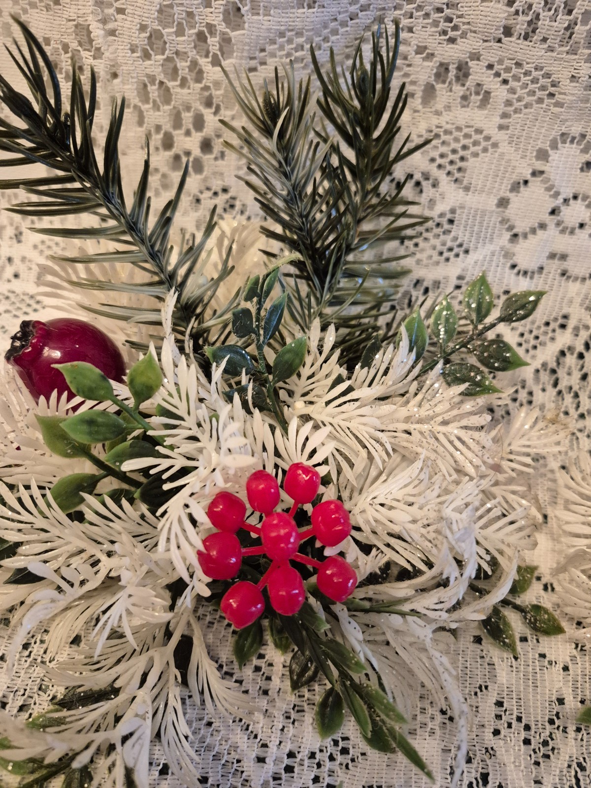 Set/3 Vintage Taper Candle Ring Christmas 5.5″ Winter Shabby