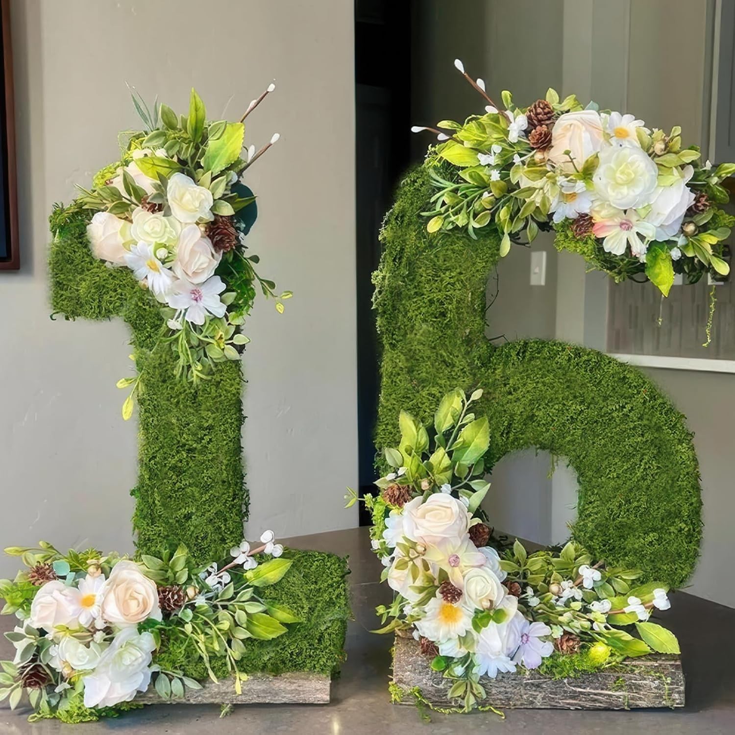 2 Pcs Fake Moss Table Runner Rolls for Decoration 4″ x 47″ Artificial Moss fo…