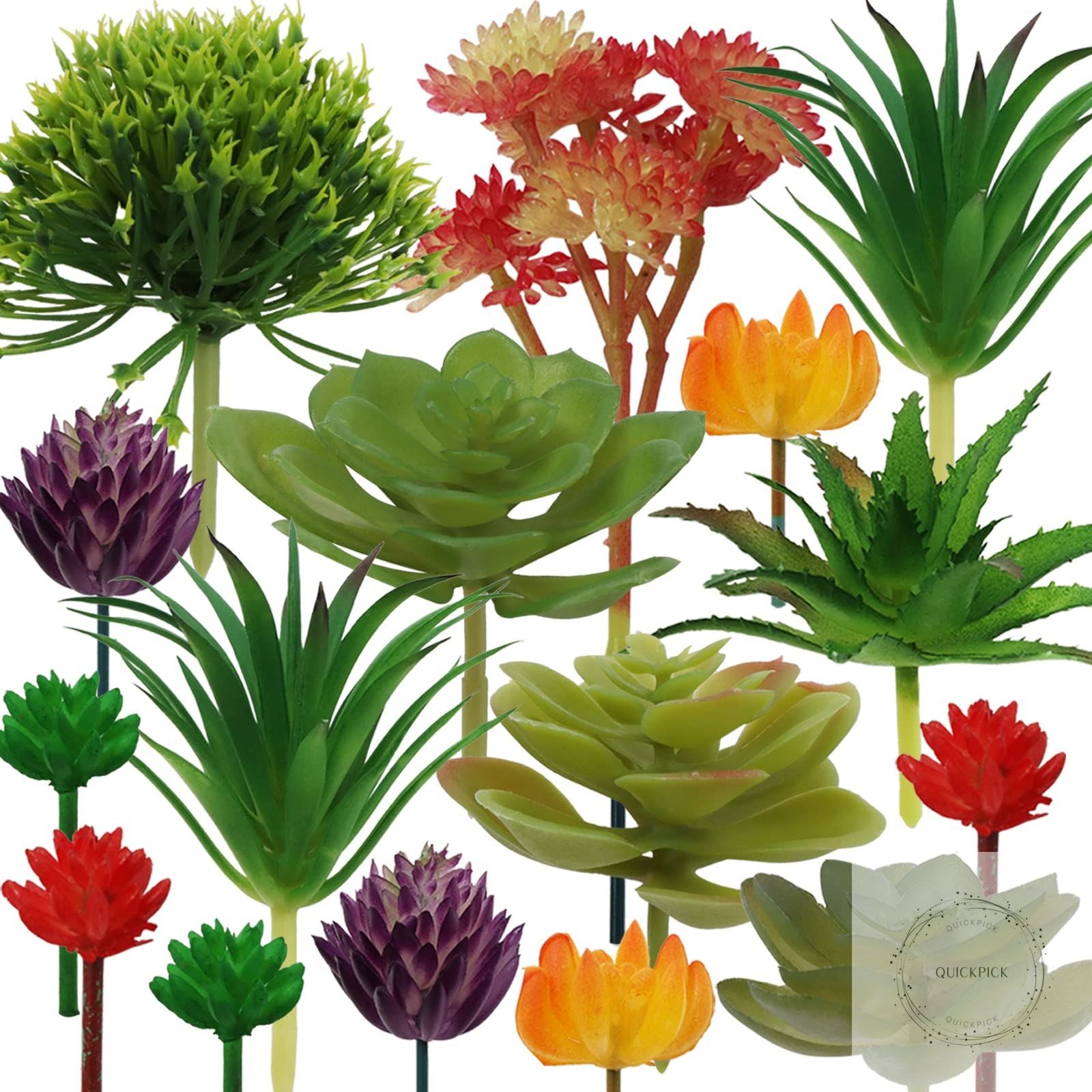 Artificial Succulents Plants, 16pcs Colorful Fake Succulents, Mini Artificial Su