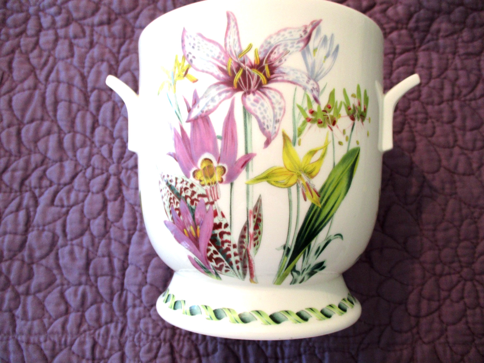 Portmeirion Ladies Flower Garden Footed Orchid Cache Pot Planter Mint Rare!