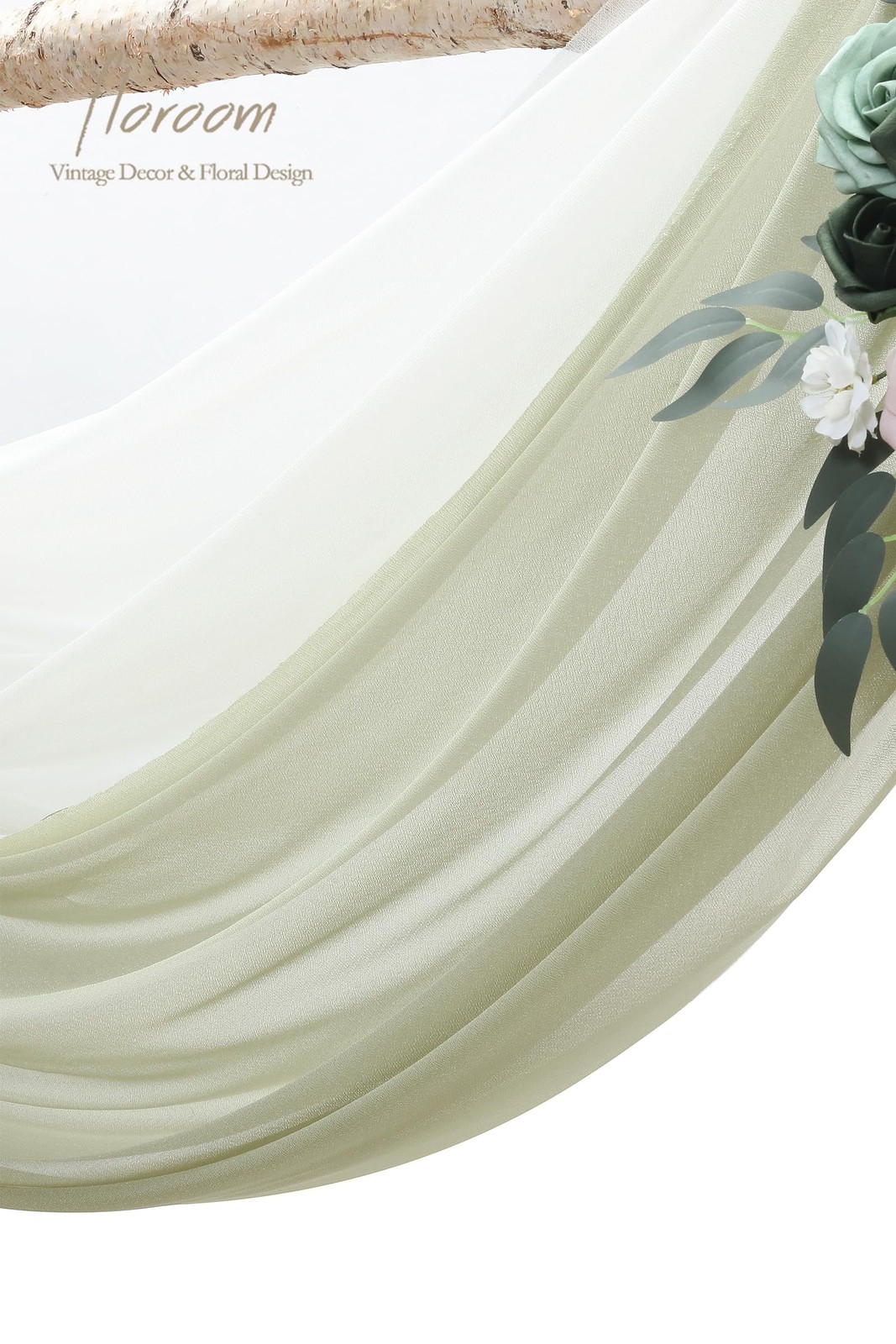 Arch Flowers with Drapes Kit (Pack of 4) – 2pcs Artificial Emerald & Sage Gre…