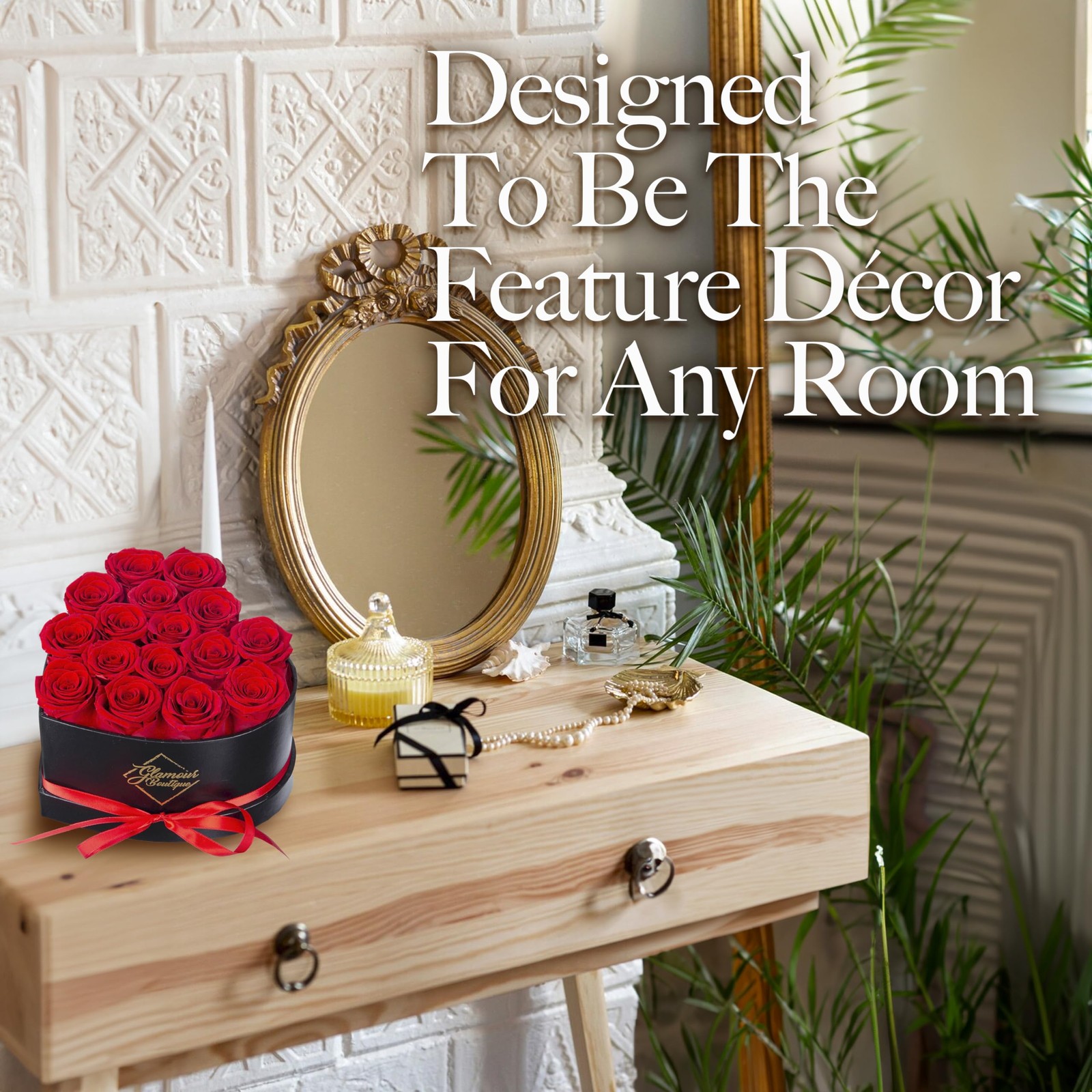 Preserved Flowers, 16 Forever Red Roses in Heart Gift Box