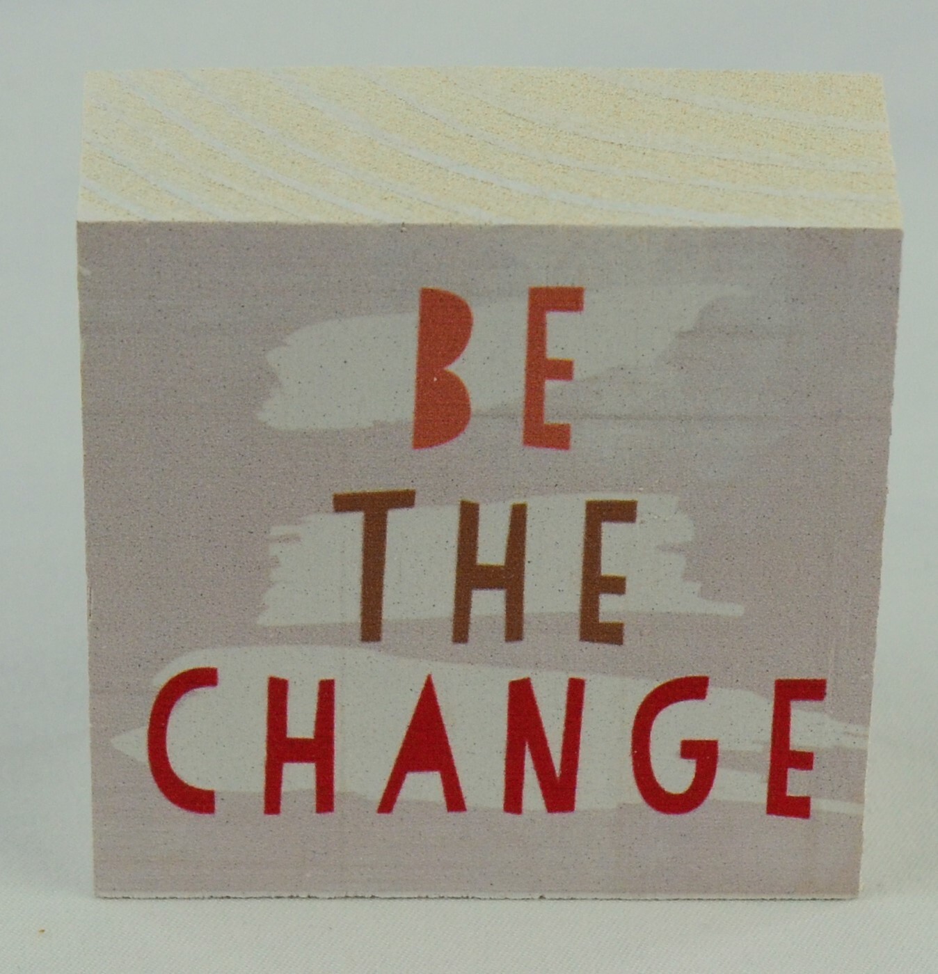 Artificial Succulent 3 in. Plastic Plant Be The Change Sign Decor – 2 Piece Set