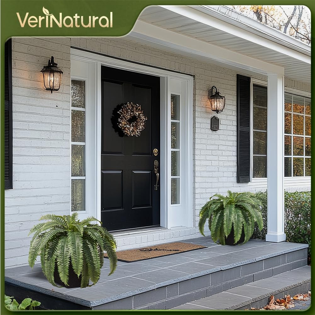 VeriNatural 48″ Boston Ferns Artificial Outdoor Plants – 33 Fronds UV Resista…