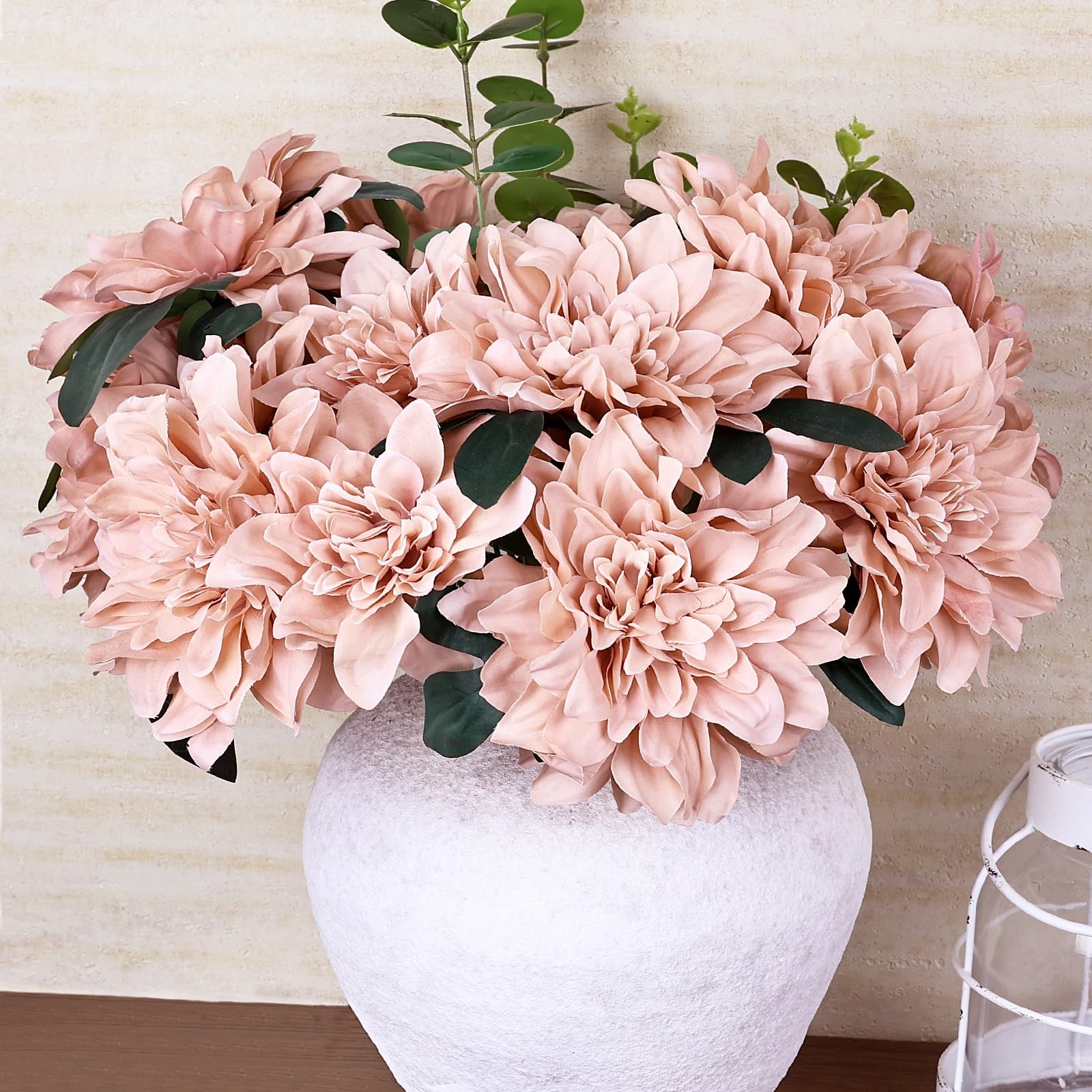 Dahlia Artificial Flowers – 24 PCS Faux Silk Floral with Stem Bulk for Crafts…