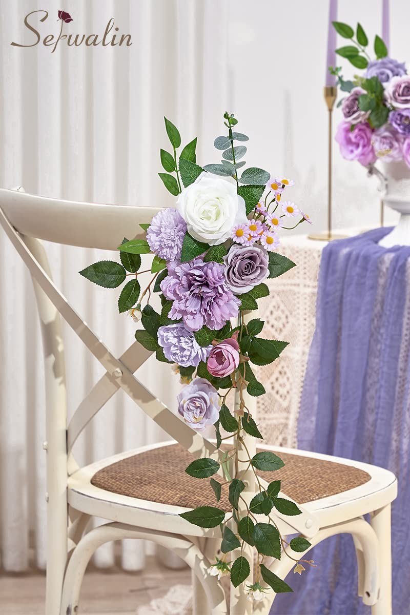 Serwalin Artificial Flowers Silk Flowers Wedding Cake Flowers Purple Fake Flo…