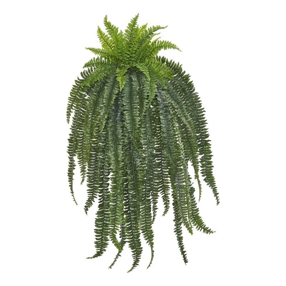 Nearly Natural 58″ Boston Fern Artificial Hanging Plant in Green