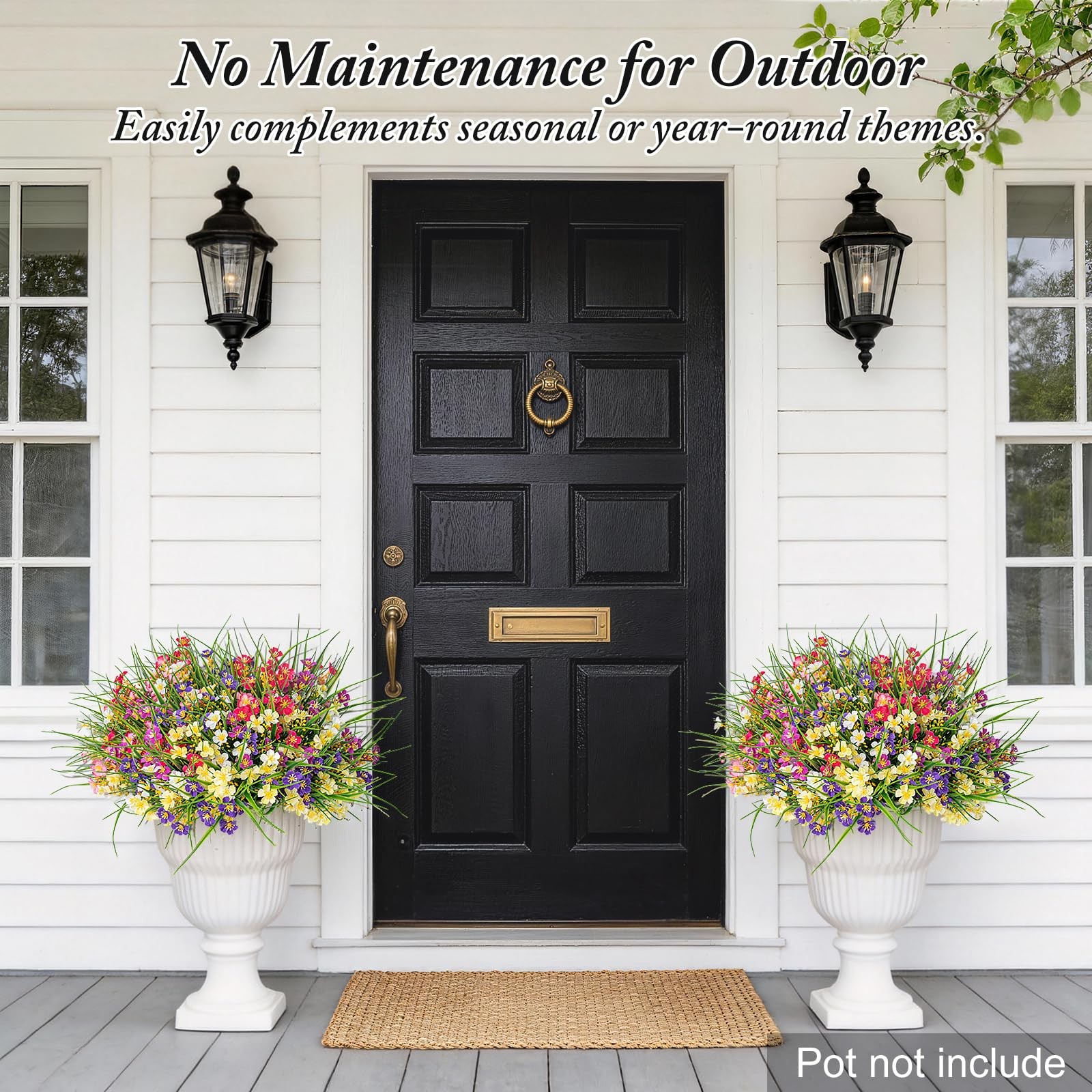 UV Resistant Artificial Flowers Outdoor Faux Wildflowers Summer Decor