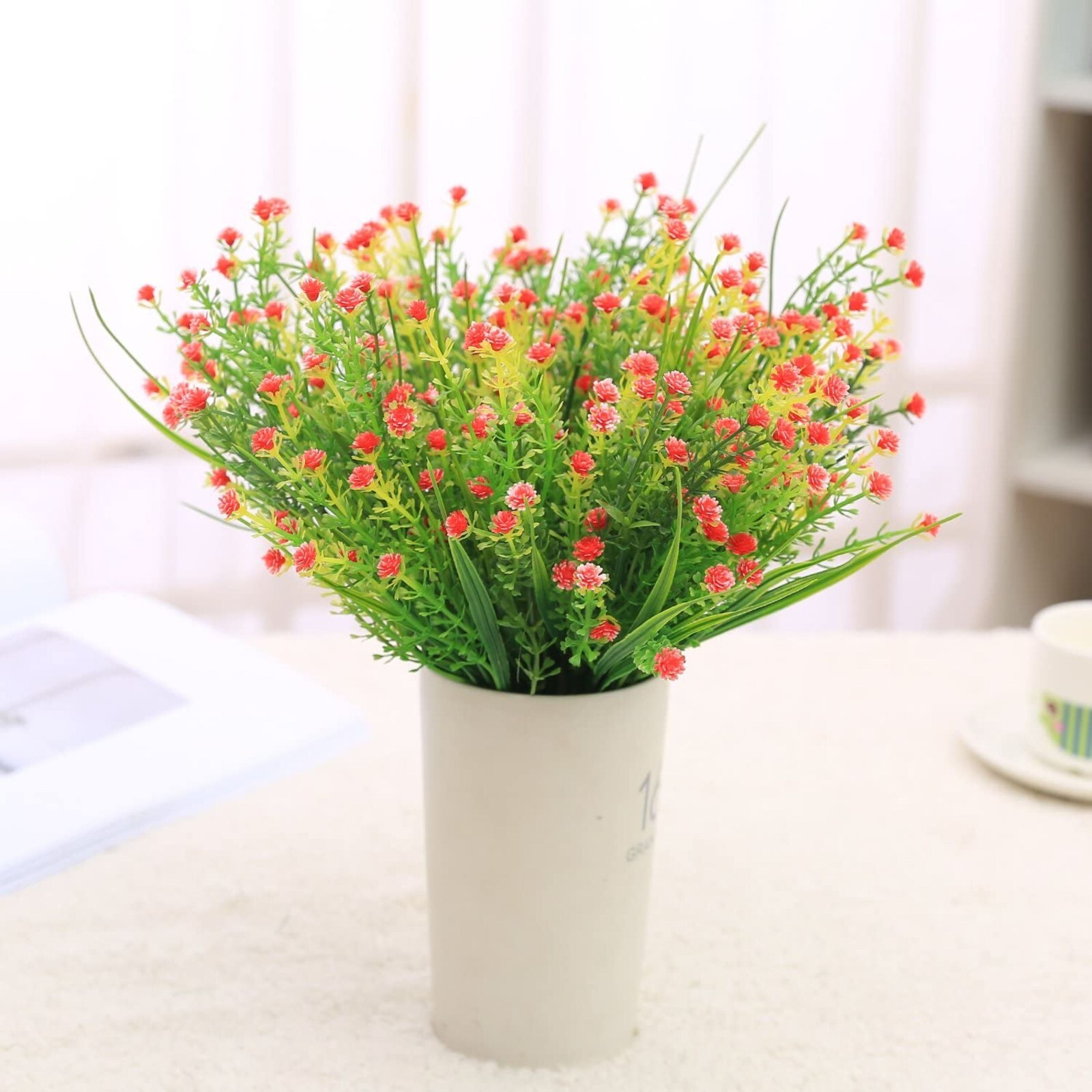 Outdoor Indoor Artificial Flowers Baby Breath Fake Flowers UV Resistant White