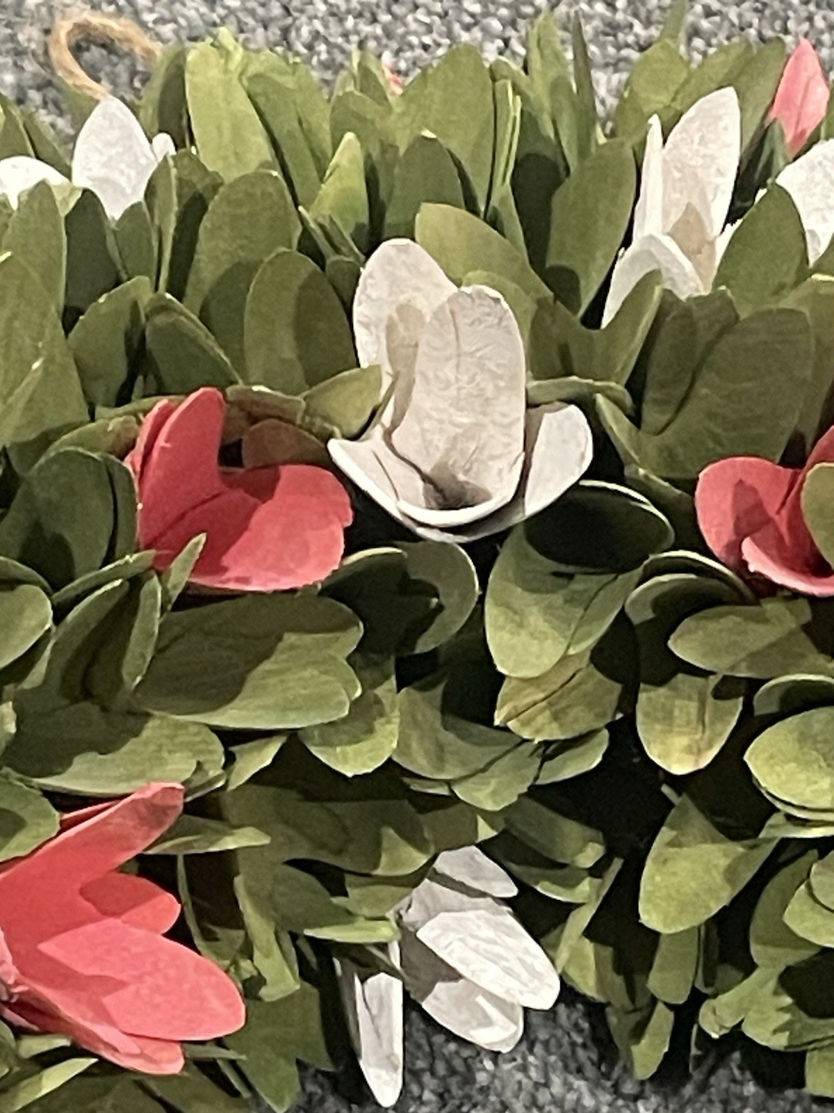 Wooden Flower Large Door Wreath Pink White Tulips Cottagecore Decor