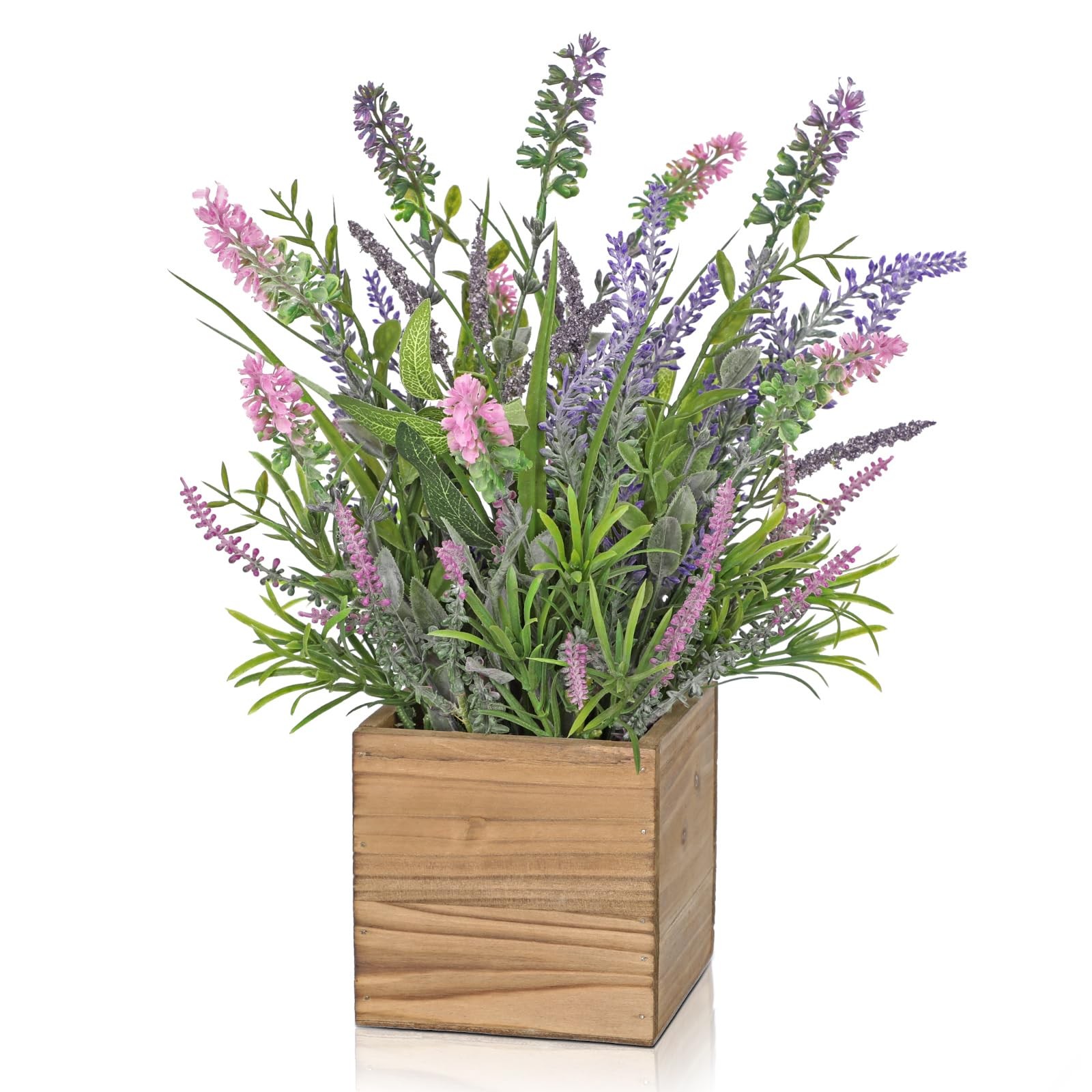 Rustic Lavender Flowers Artificial Lavender Decor Fake Lavender Plant in Wood…