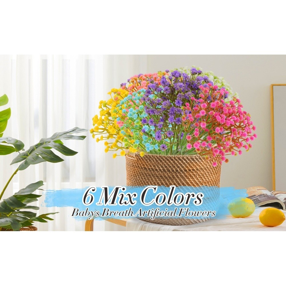 3-Stem Soft PVC Baby Breath Flowers for Wedding Bouquets and Photography Props