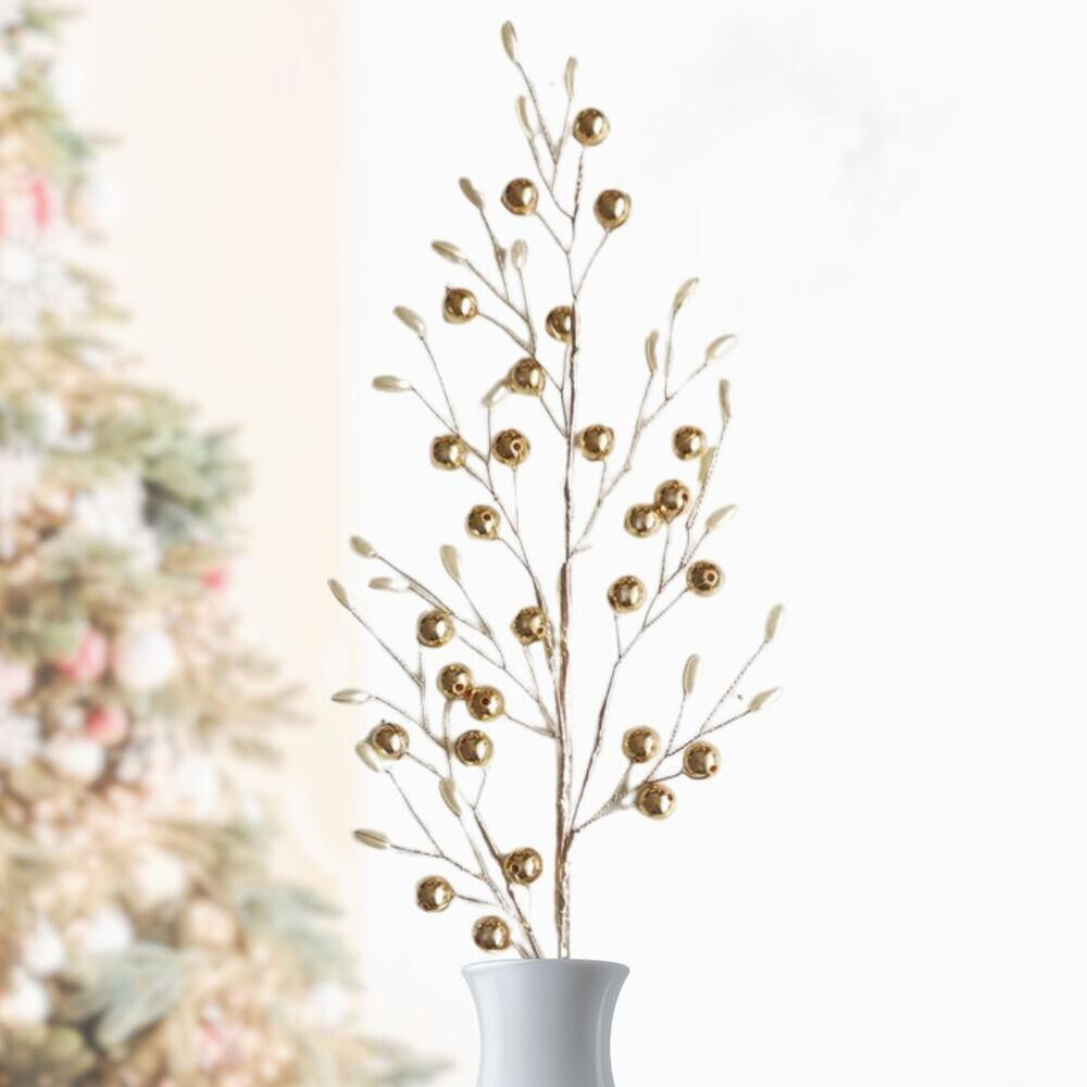 Package of 4 Gold Balls and Pearls 21″ Floral Sprays