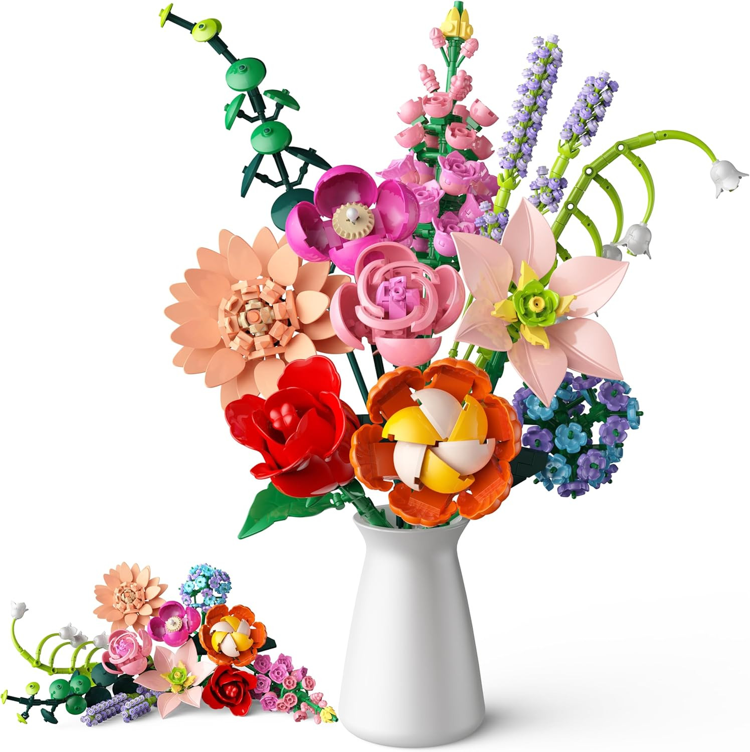 Flower Bouquet Building Set, 762Pcs Flowers Model Kit Creative STEM Toy for Home