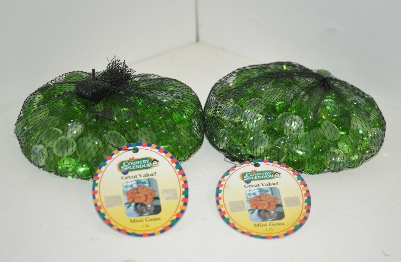 2X Accent MINI Green GEMS 1.0 lb ea = 2.0 lbs Craft GARDEN Decor STONES Display