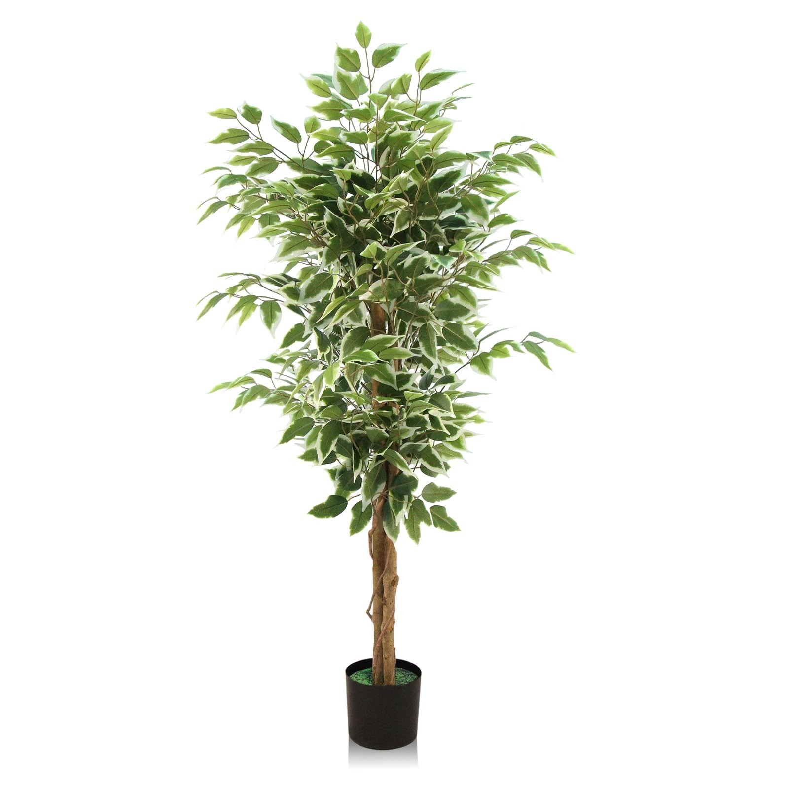 Ficus Tree Artificial, 4FT Realistic Fake Tree for Indoor, Faux Ficus Tree wi…