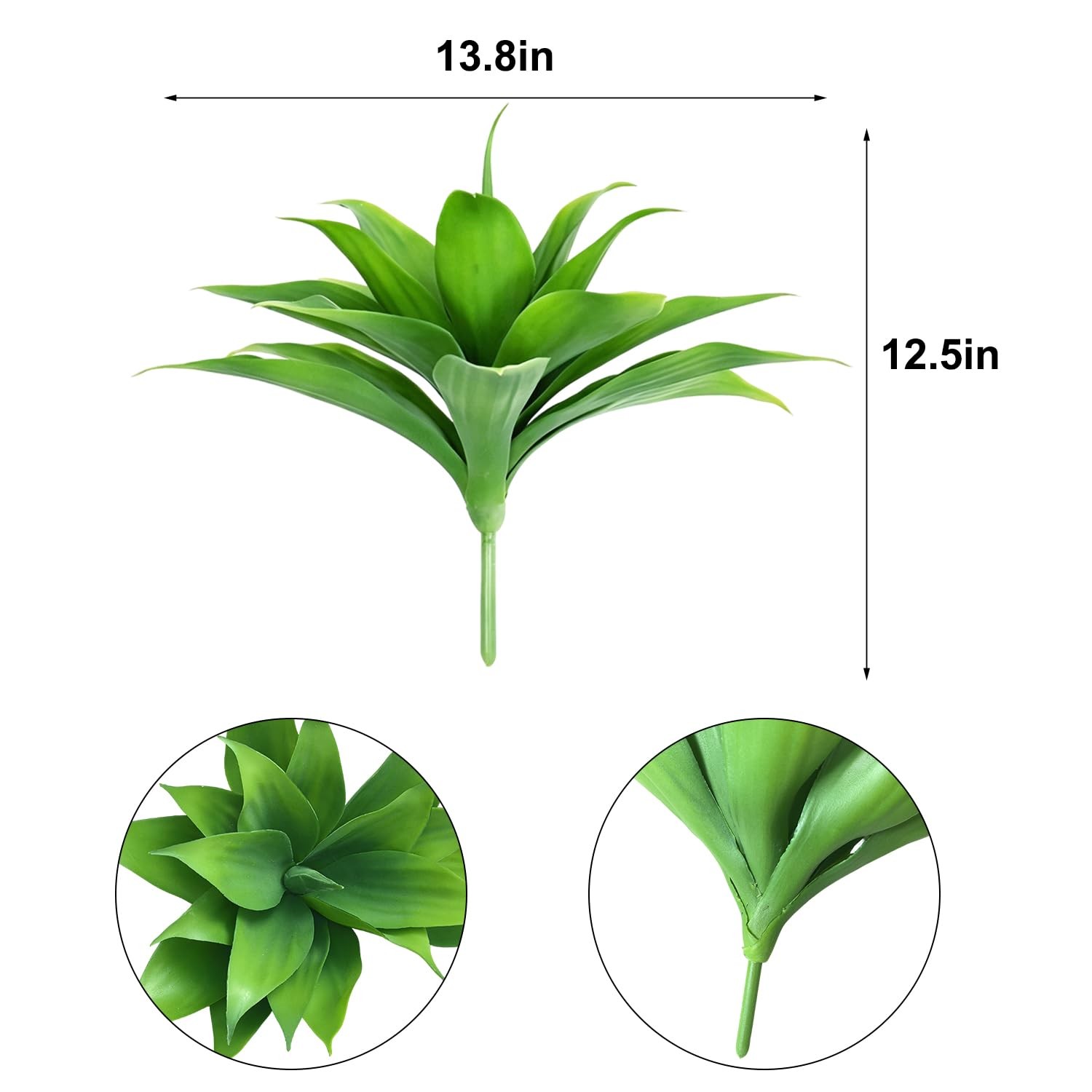 Artificial Agave Plants, 13.8Inch Realistic Faux Plant for Indoor Outdoor Hom…