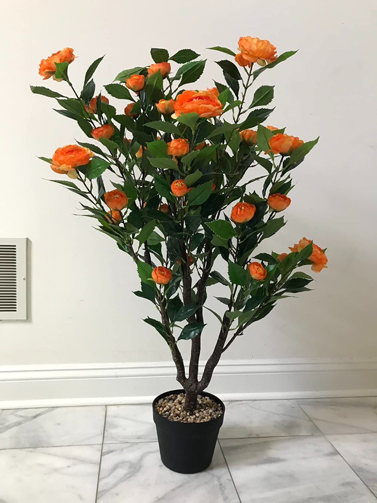 40 in Artificial Camellia Tree Faux Plant Floral Indoor Outdoor Decor Flower Pot