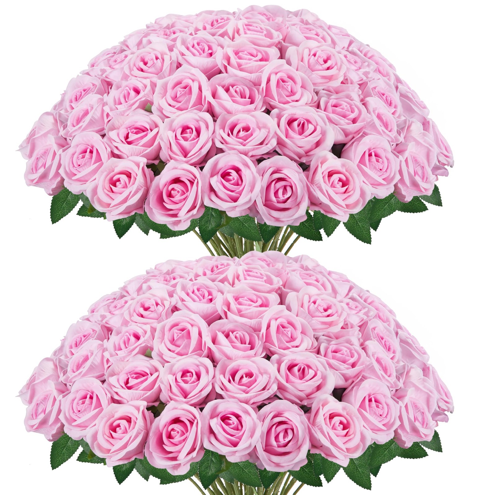 Pink Fake Velvet Silk Rose Artificial Faux Flower DIY Wedding Decor 50 PCS