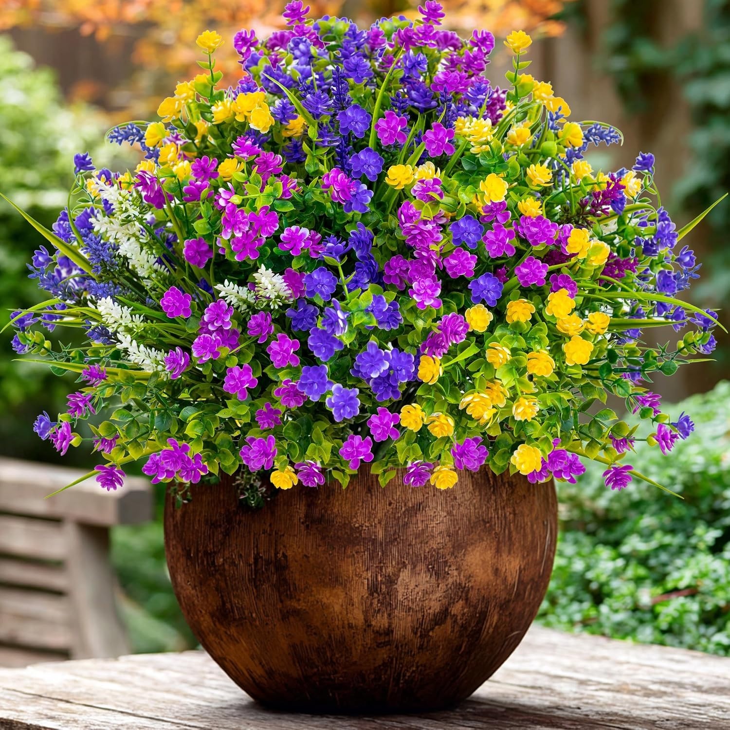 Lifelike Outdoor Faux Flower Bundles – 12 Colorful, UV Resistant Picks