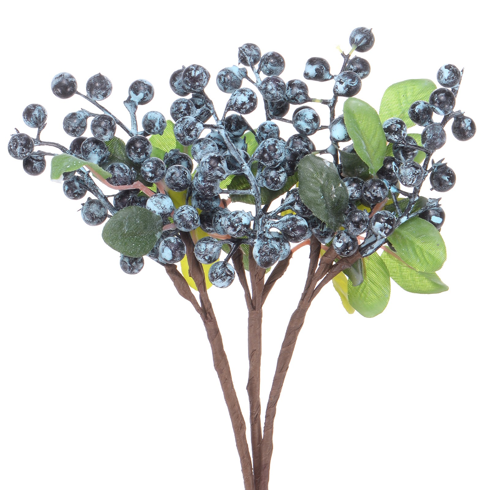 3-Pack Artificial Berry, 9.8 Inch for Home Decor/Wedding [Blueberry]