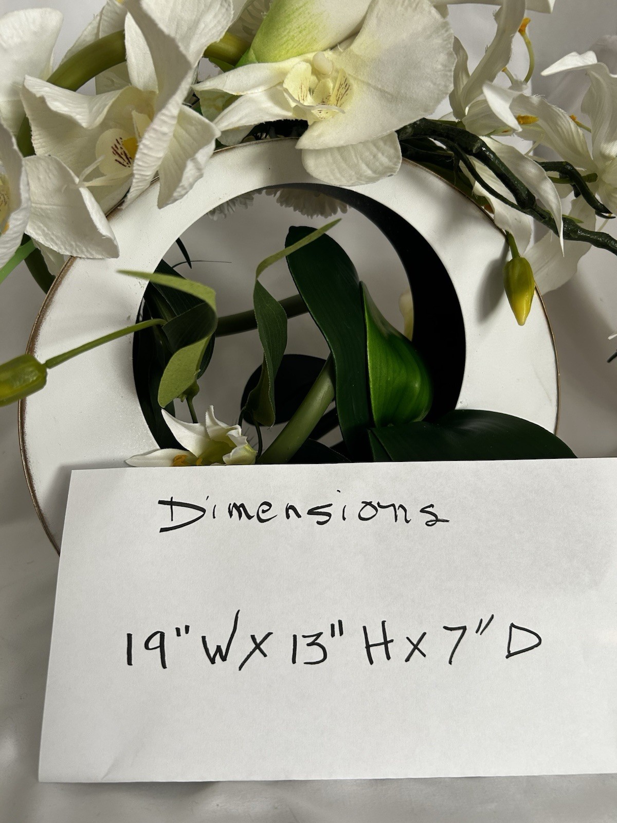 White Silk Floral Arrangement, Centerpiece contemporary Asian Zen Orchids, Lilly