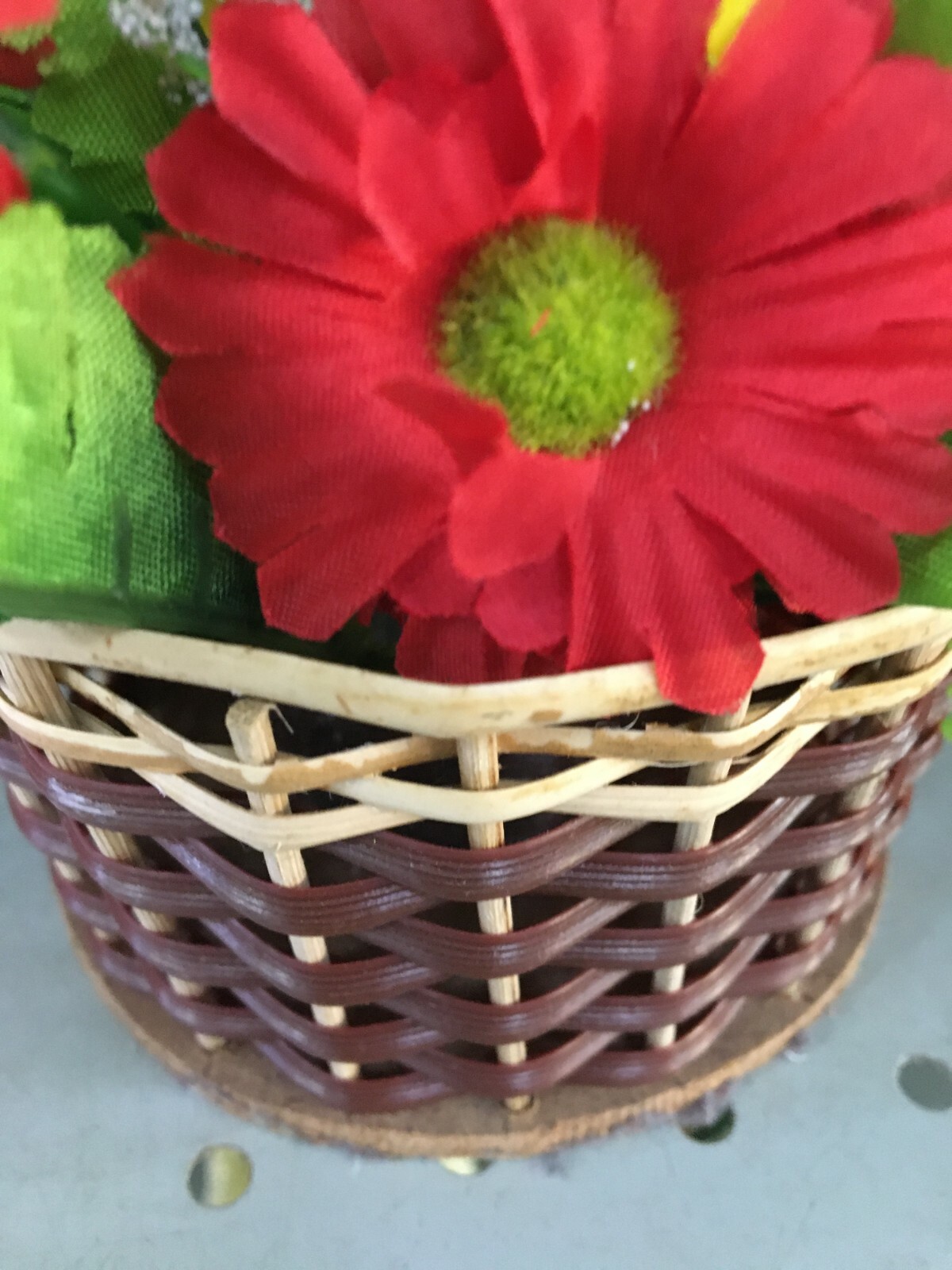 Artificial Plastic Fabric Multi Colour Flower Dutch