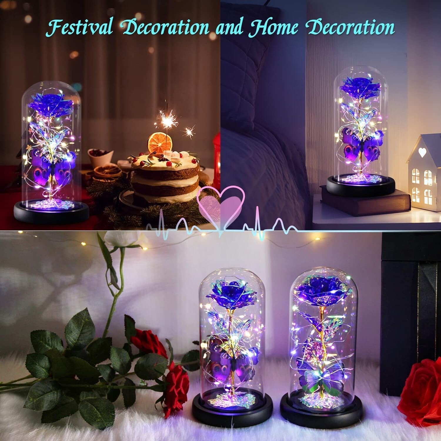 Light-Up Glass Rose with Butterfly – Perfect for Valentine’s and Mother’s Day