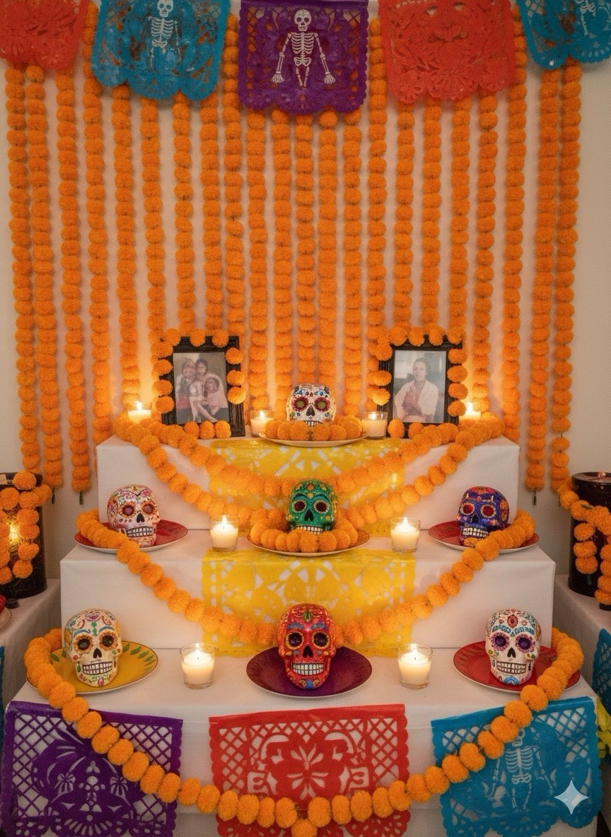 Marigold Garland, Dia De Los Muertos, Day of the Dead, Indian Wedding Diwali