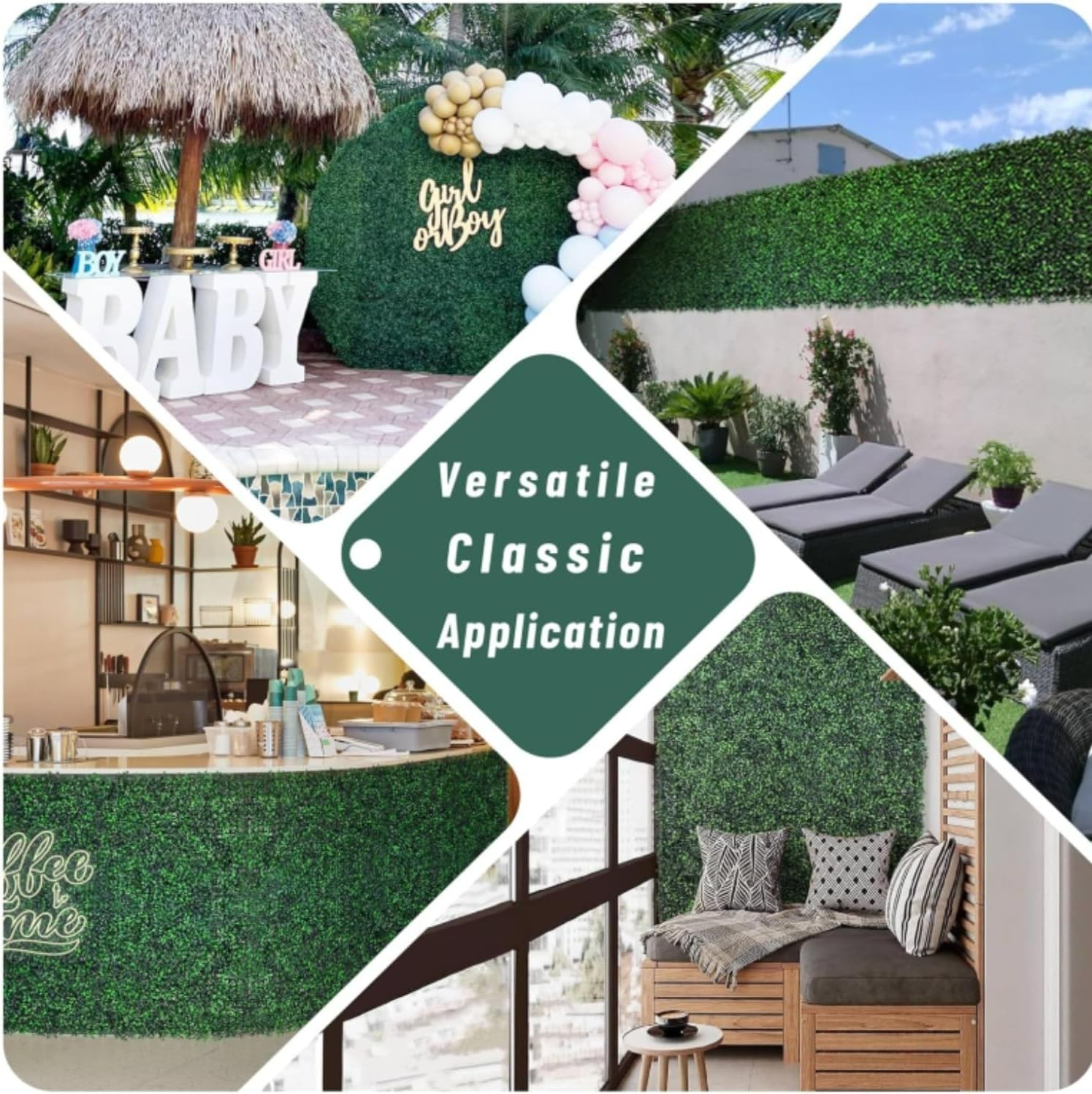 Elegant UV-Resistant Boxwood Panels – 12 Pack Greenery for Photography & Decor