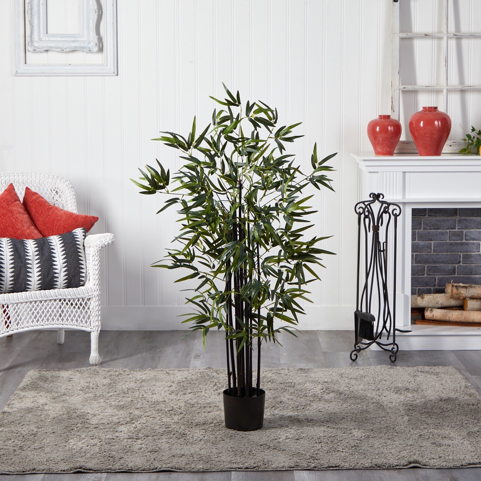 4’ Artificial Black Bamboo Tree w/588 Lvs UV (Indoor/Outdoor). Retail $114