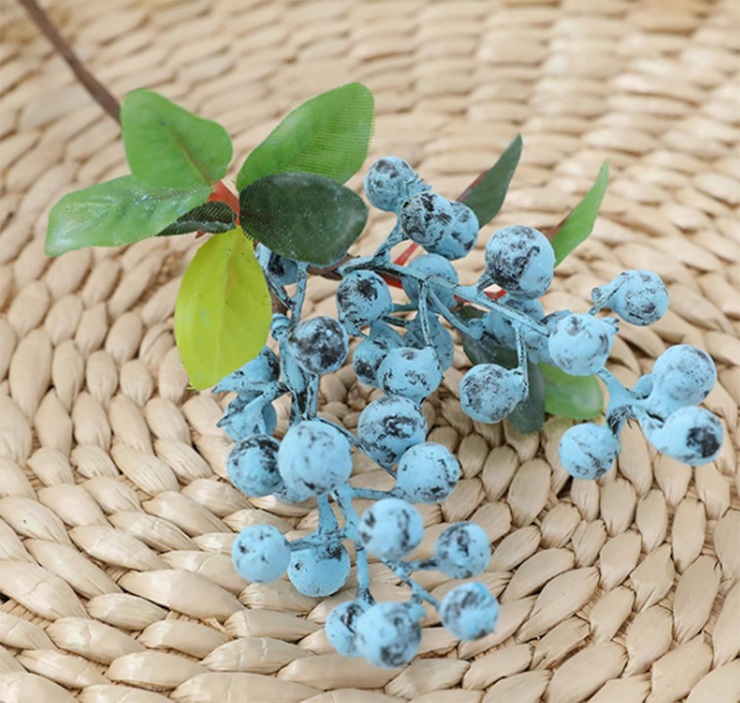 Fake Artificial Flowers California Berries Branches Picks Blueberry Fruit for Ch