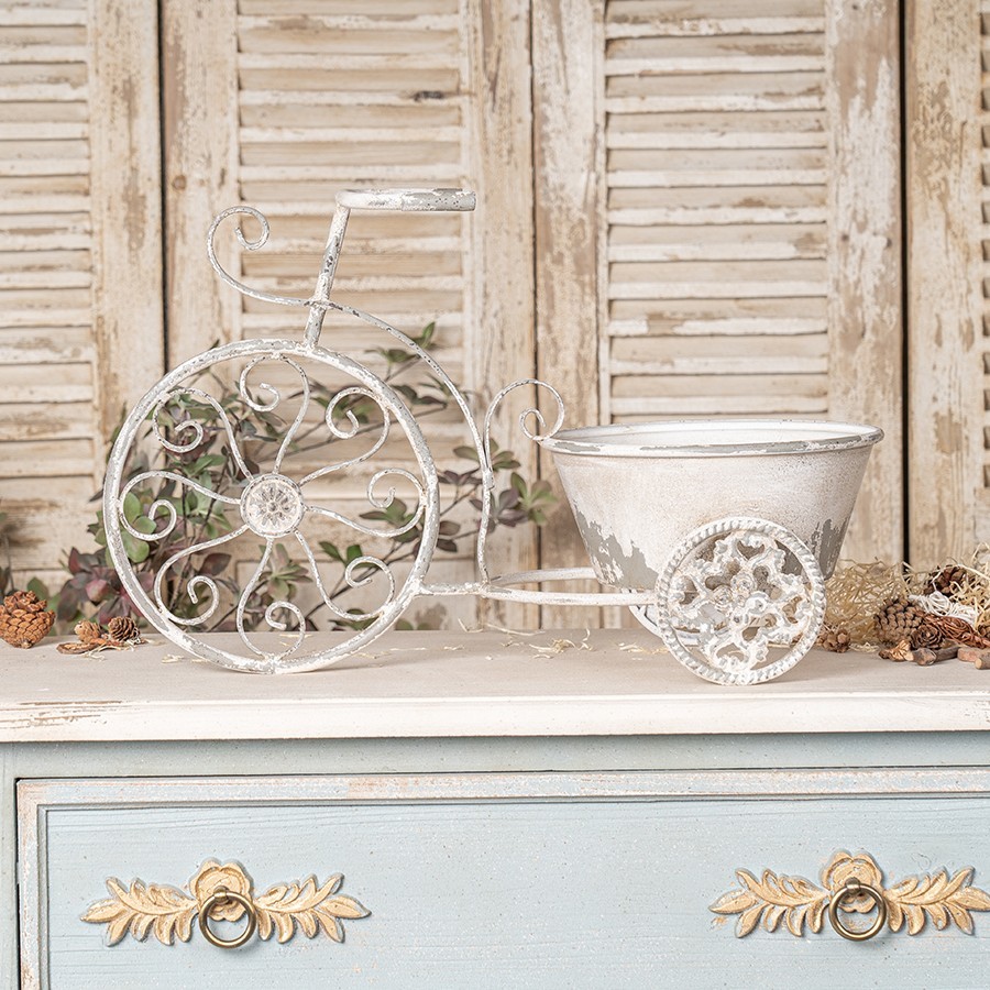 Rustic Bicycle Wall Planter, Metal Wire Hanging Basket, Vintage Flower Pot Decor