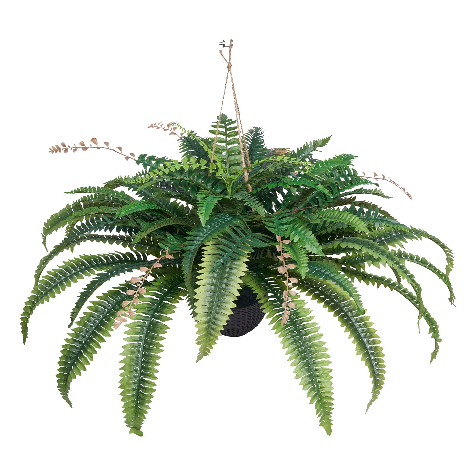 Uimoso 2″ Artificial Boston Fern Plant Bush Plant Wall Hanging in Pot Home Decor