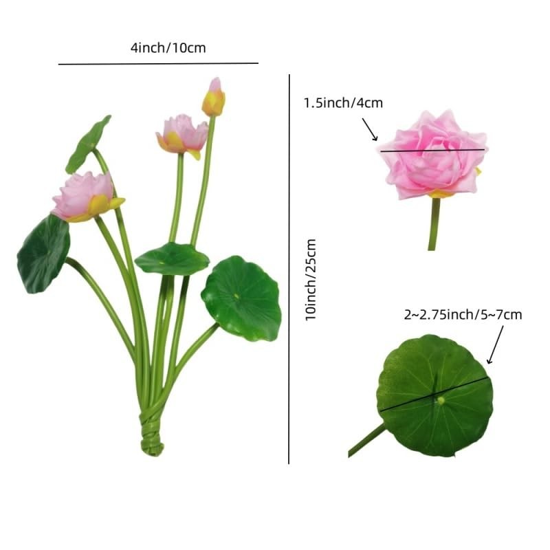 6 Pcs Water Lily Artificial Flower,10″ Silk Plants Floating Flowers,Plastic F…