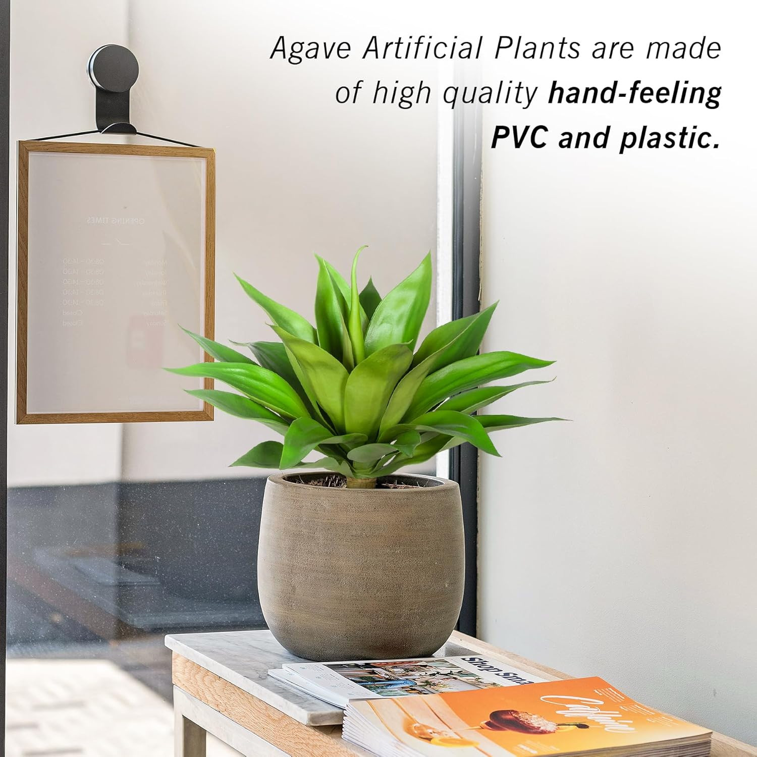 Artificial Agave Plants,Large UV Resistant Fake Agave Planters for Indoor and Ou