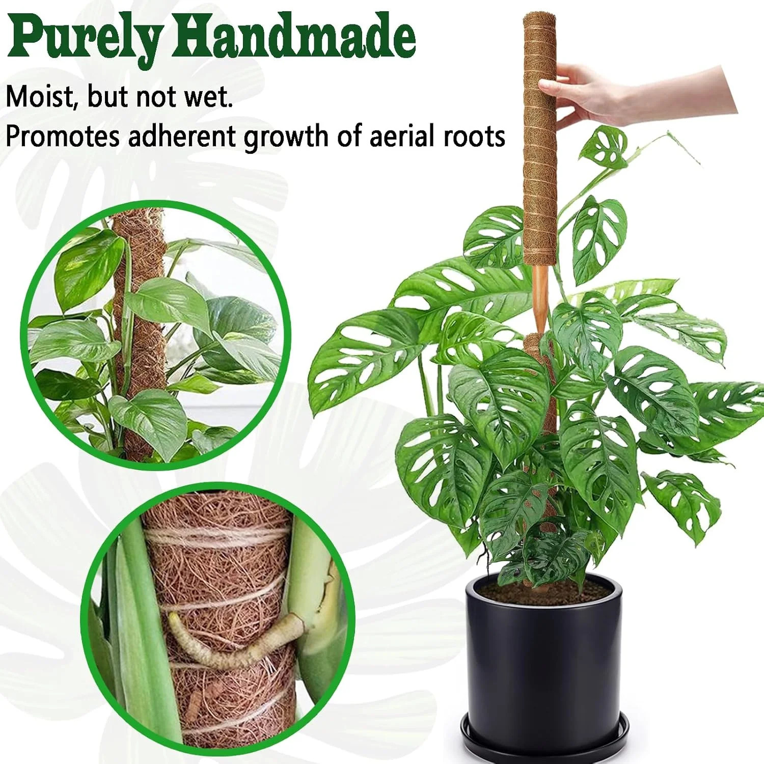 4 Pack 22 Inch Moss Poles, Stackable Moss Pole for Plants Monstera, 70 Inch Tall