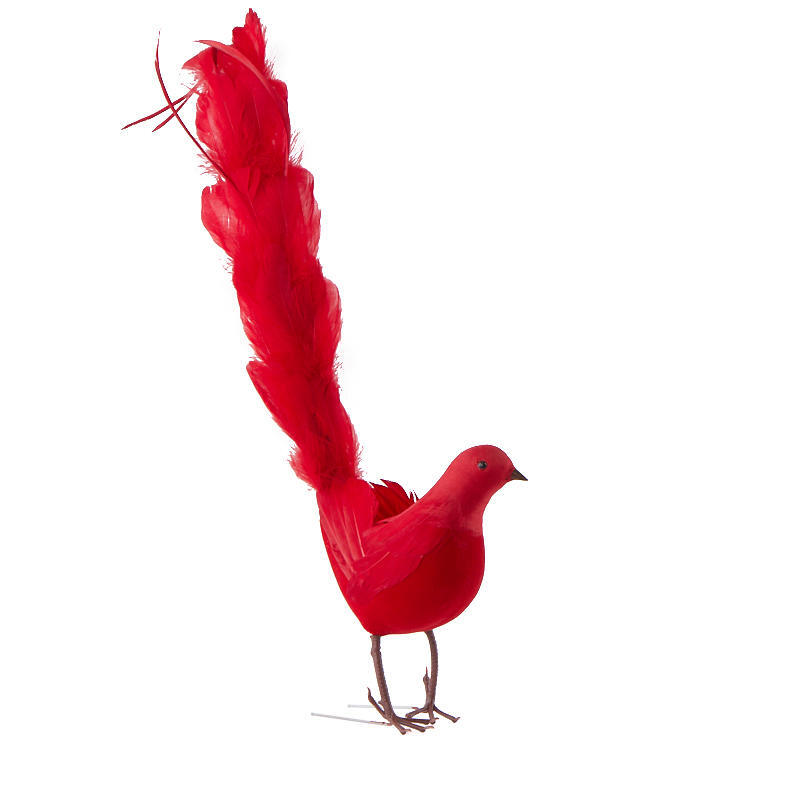 Set of 2 Red Standing 18″ Artificial Decorative Doves