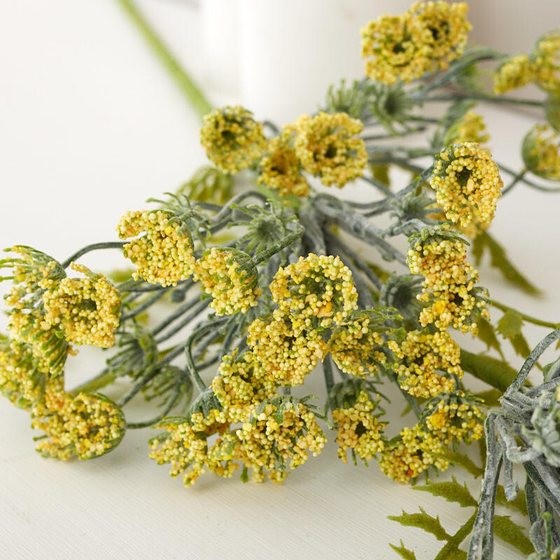 Set of 2 Yellow Artificial Queen Anne’s Lace 25″ Floral Sprays