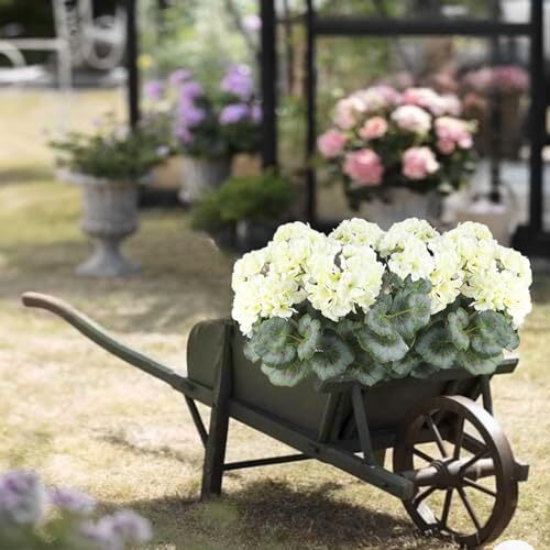 Artificial Geraniums Flowers for Outdoors Silk Geraniums Bushes UV Resistant …