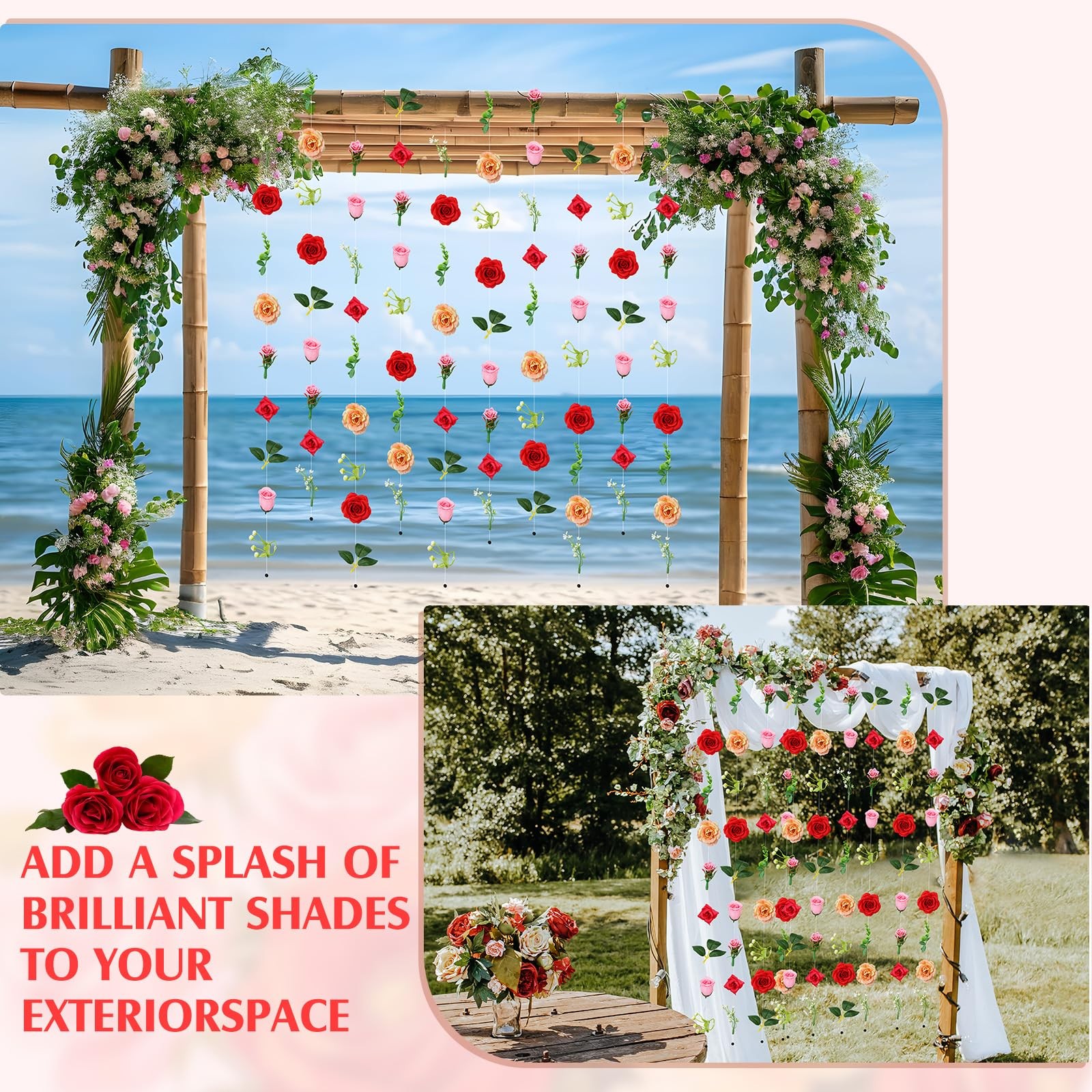 10 Pack 60 ft Artificial Hanging Flower Garland Vines with Hooks, Wildflower …