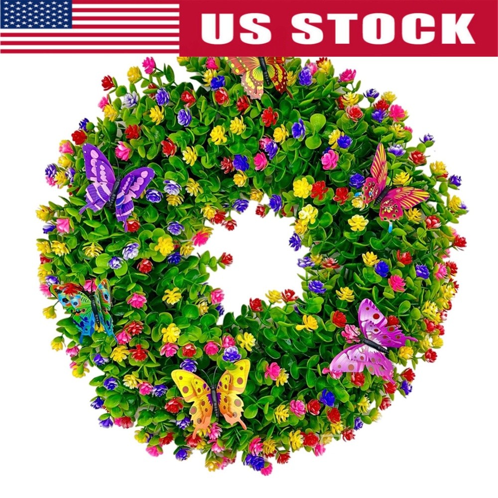Artificial Eucalyptus Wreaths Butterfly Flower Wreath Eucalyptus Leave Wreaths