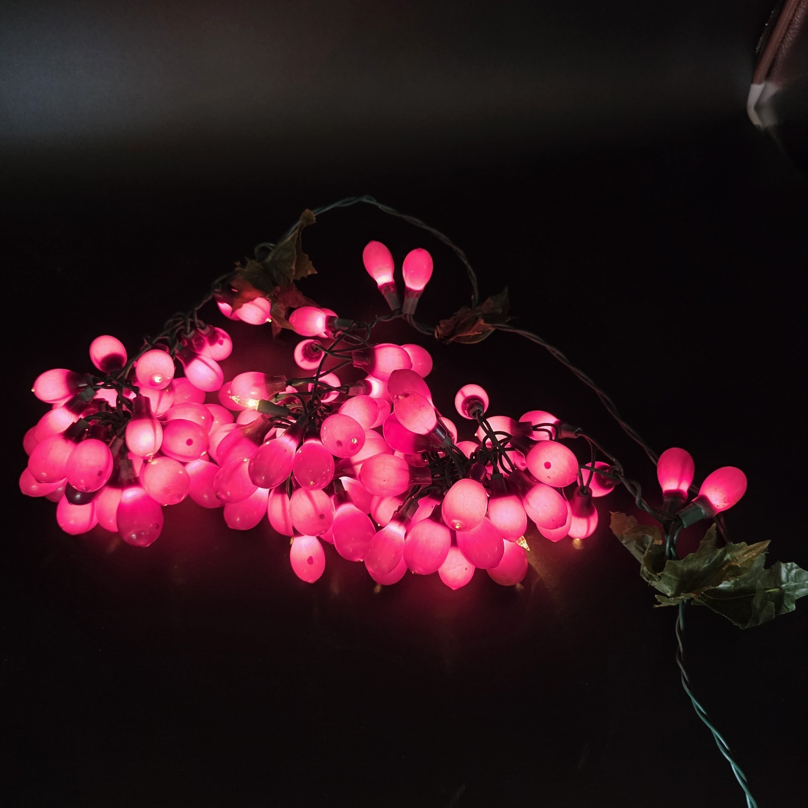 5 Sets of Vintage Purple/Pink Grape 3 Cluster String Lights Working