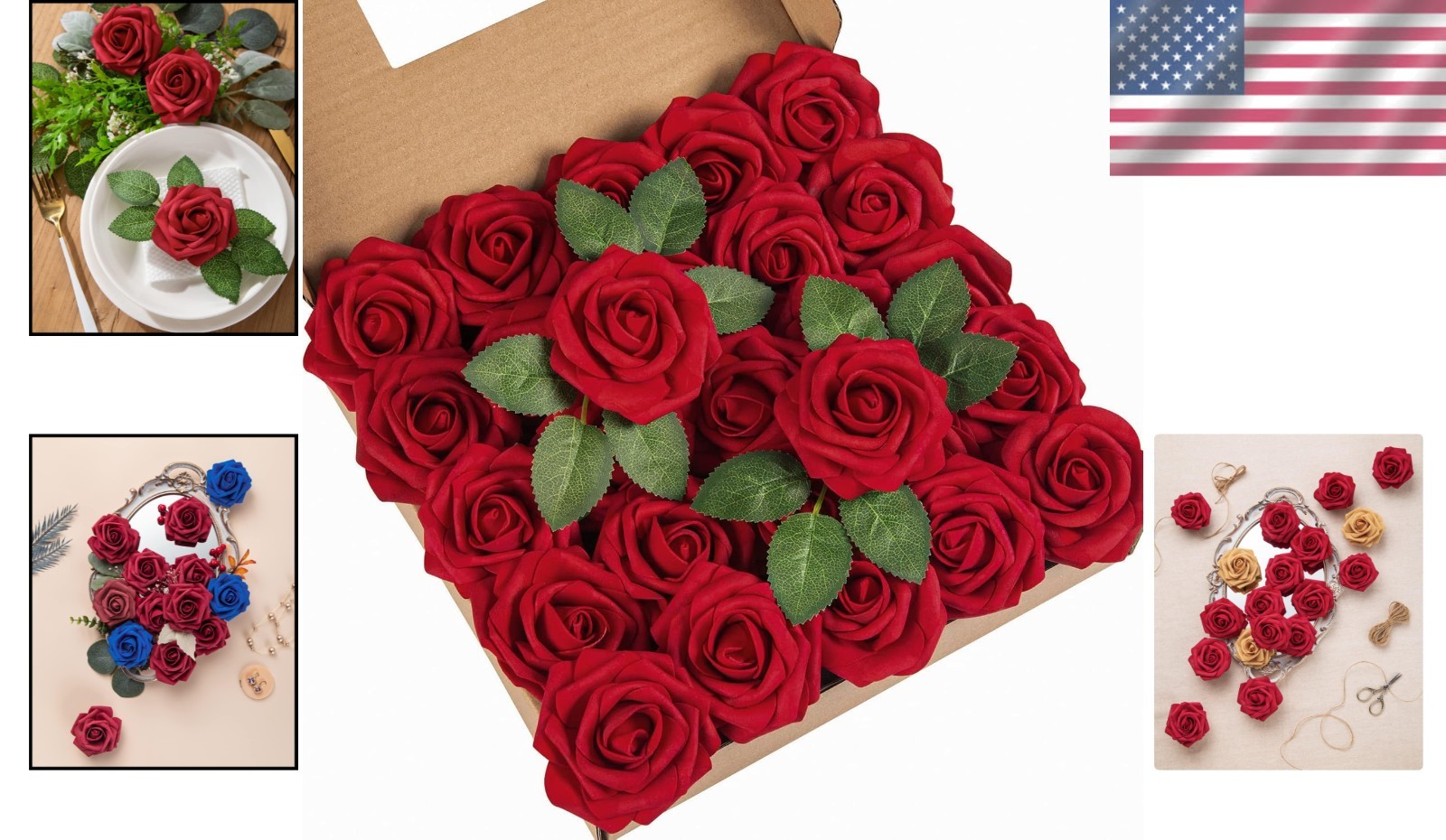 Soft Foam Roses with Stems for Floral Arrangement