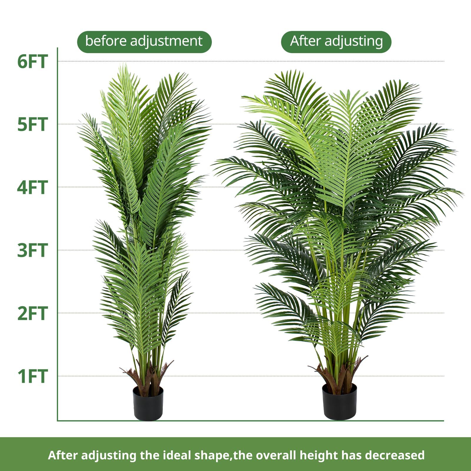 Yepdin 6 Ft Artificial Tropical Palm Plant Artificial Large Trees with 24 Remova