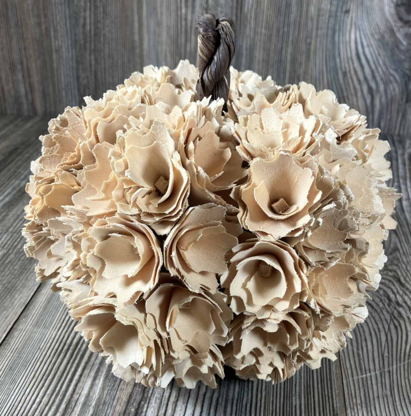 Sola Woodland Tan Flower Ball Home Decor Everlasting Faux Flowers 7in Bouquet