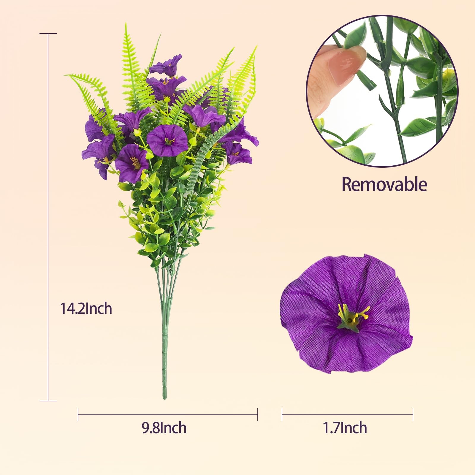 Spring Artificial Flowers Outdoors 12 Bundles Artificial Petunias Fake Flowers U